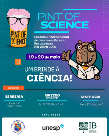 Agenda cultural: Festival Internacional de Ciência em Bares de Rio Claro