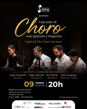 Agenda Cultural - Choro de Resistência é o convidado da Filarmônica de Rio Claro.