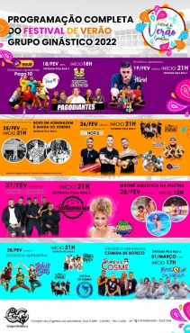 Programação de Carnaval 2022 do GG - Grupo Ginástico