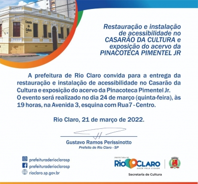 Reabertura da Pinacoteca Municipal no Casarão da Cultura