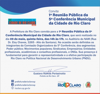 5ª Conferência Municipal da Cidade de Rio Claro