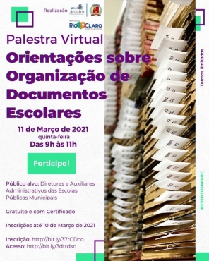 Orientações sobre a organização de arquivos escolares - Arquivo Público e Histórico de Rio Claro